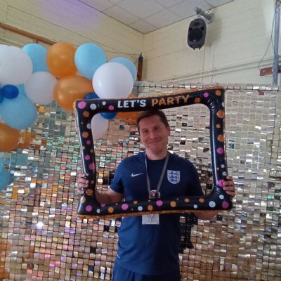 Mr Burt (class teacher) at a disco