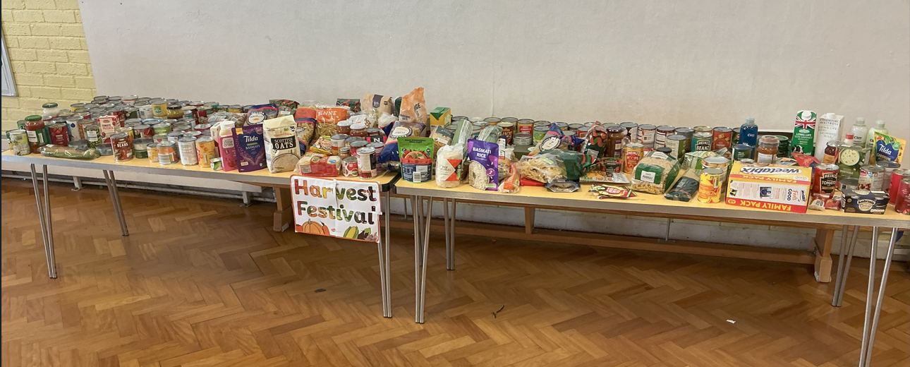 Harvest festival items for the foodbank