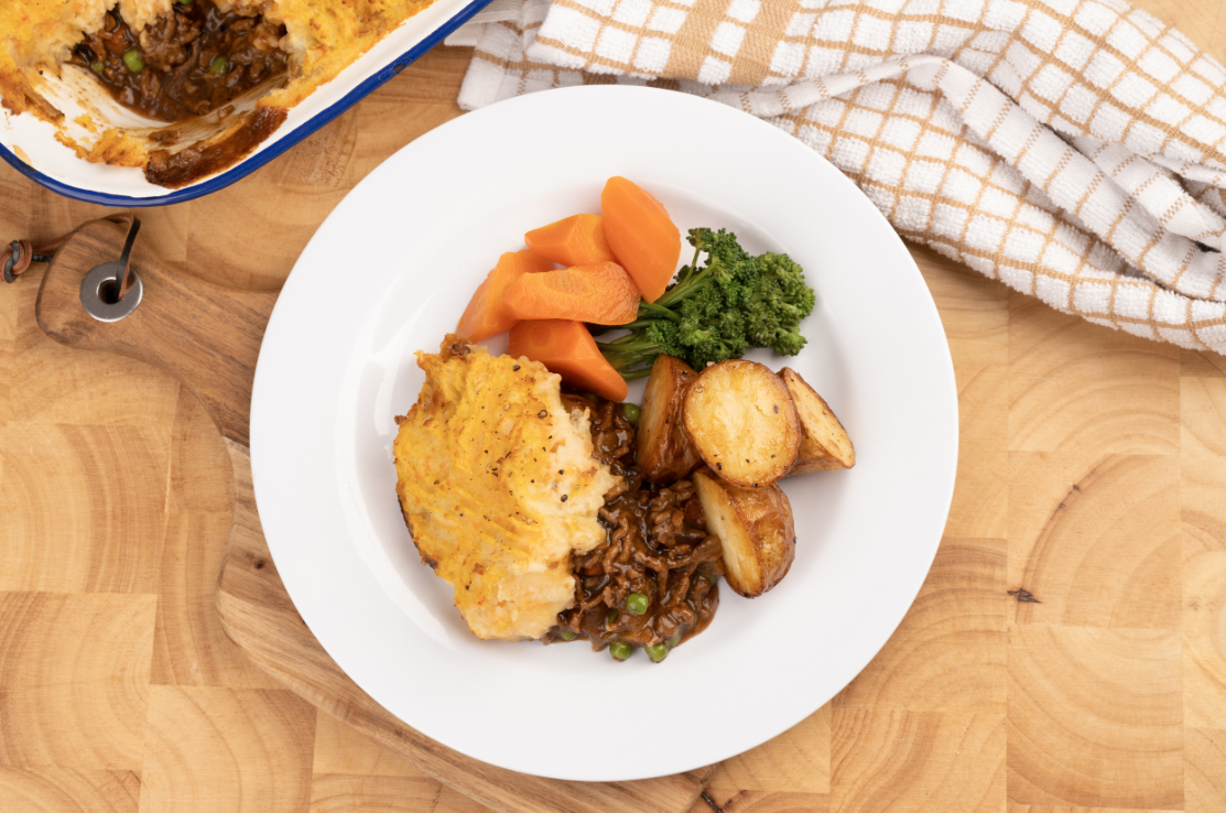 Plate with vegetables and potatoes