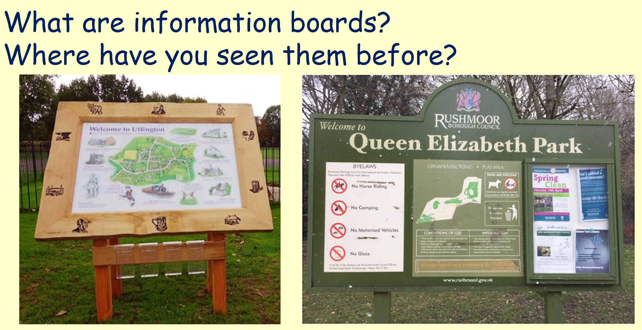 Information board images