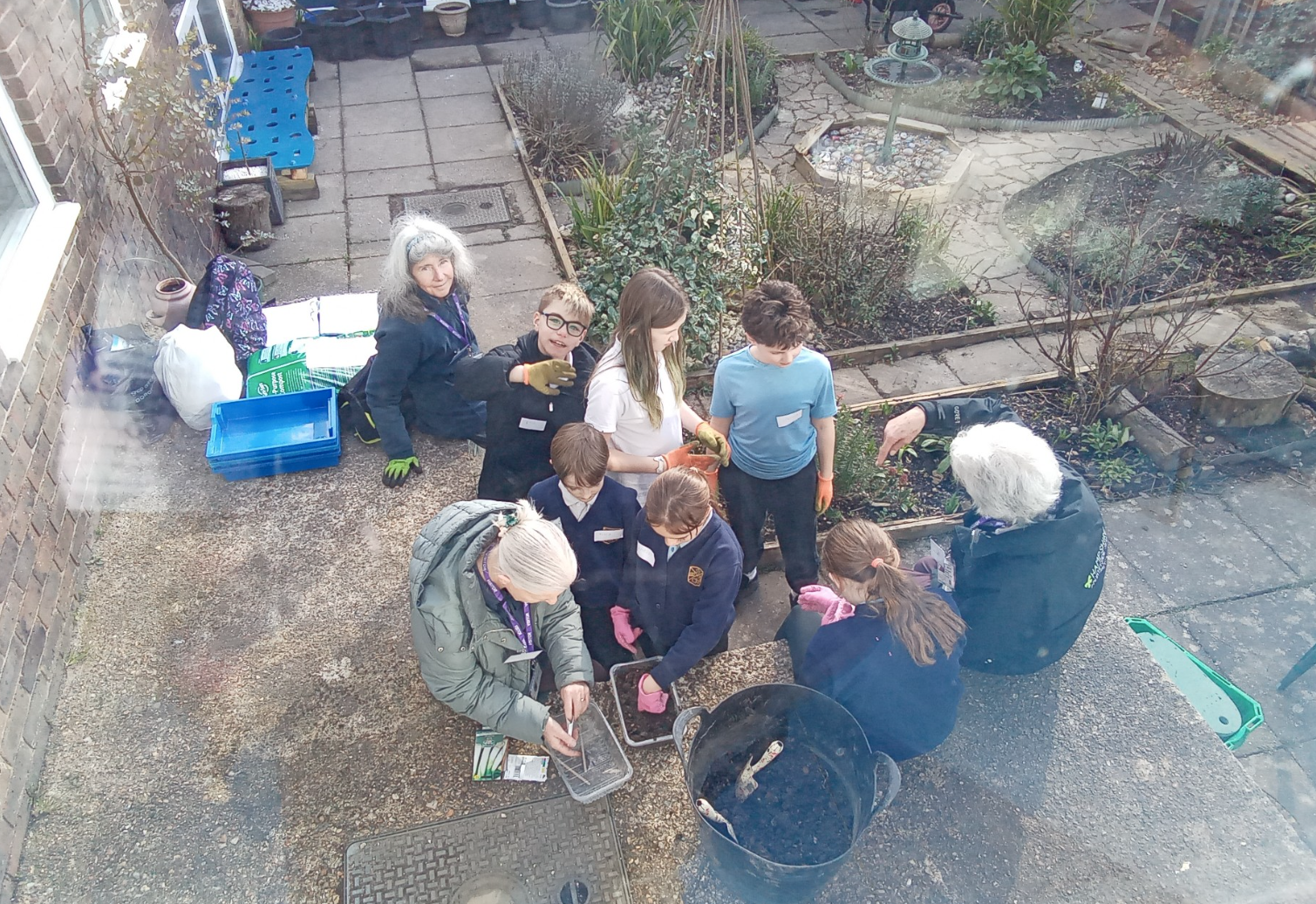 Children in a courtyard Children in a courtyard