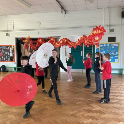 Children performing a dance