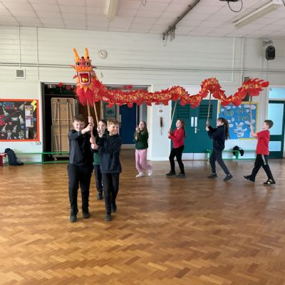 Children performing a dance