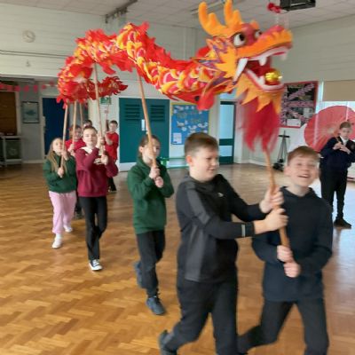 Children performing a dance