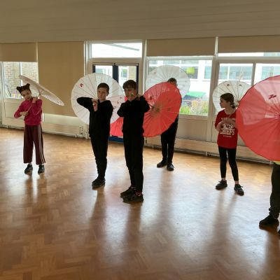 Children performing a dance
