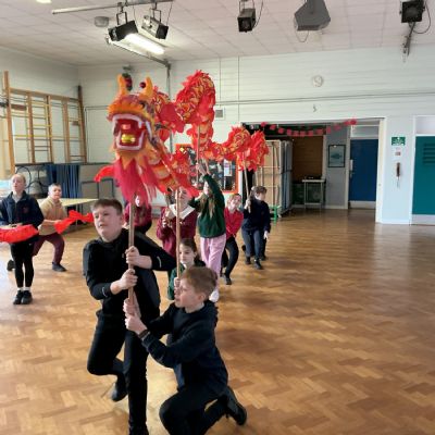 Children performing a dance