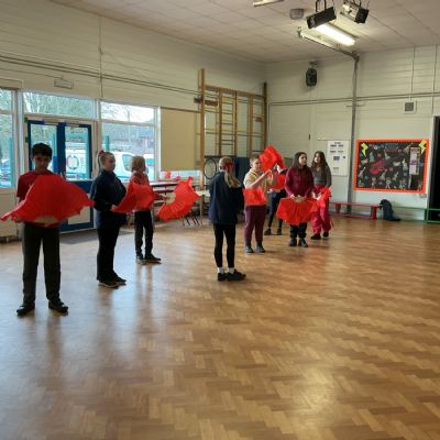 Children performing a dance