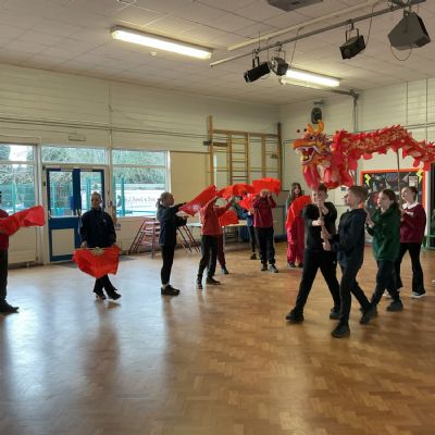 Children performing a dance