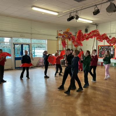Children performing a dance