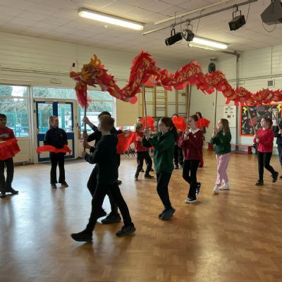 Children performing a dance