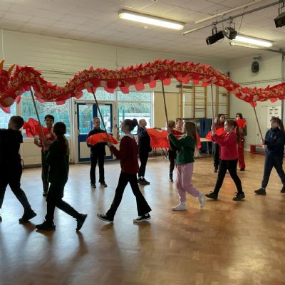 Children performing a dance