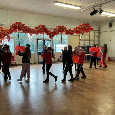 Children performing a dance