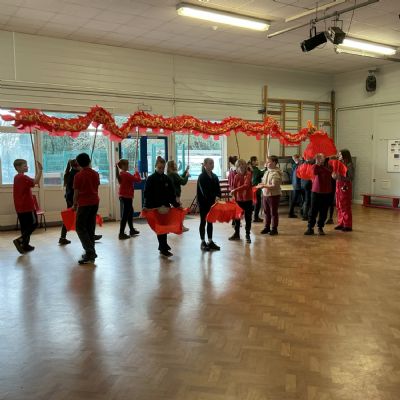 Children performing a dance