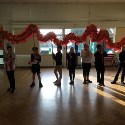 Children performing a dance