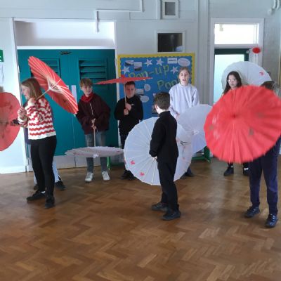 Children performing a danceChildren performing a dance