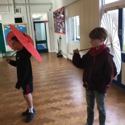 Children performing a dance