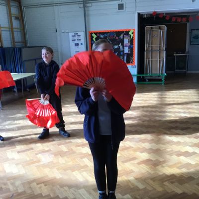 Children performing a dance