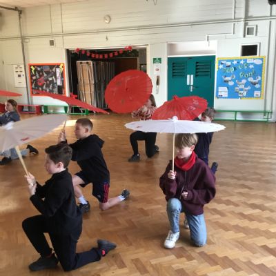 Children performing a dance