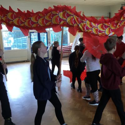 Children performing a dance