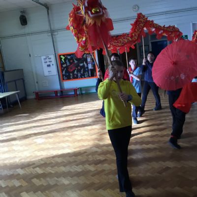Children performing a dance