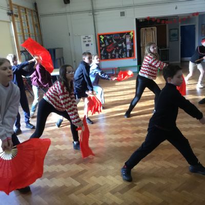 Children performing a dance
